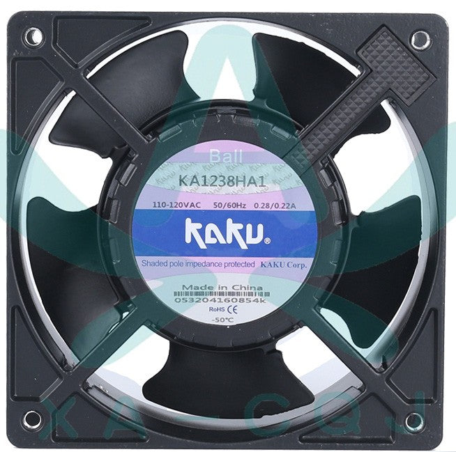 KAKU KA1238HA1 110-120V 0.28/0.22A Cooling Fan - Ball Bearing KAKU KA1238HA1 110-120V 0.28/0.22A Cooling Fan - Ball Bearing